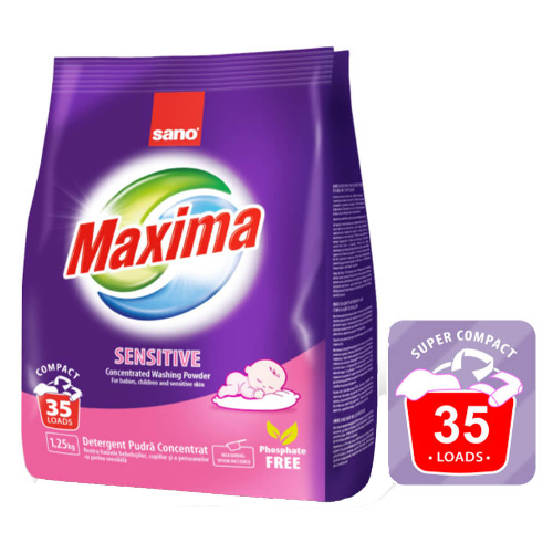 Прах за Пране SANO Sensitive Бебе 35 пранета 1,25кг 1