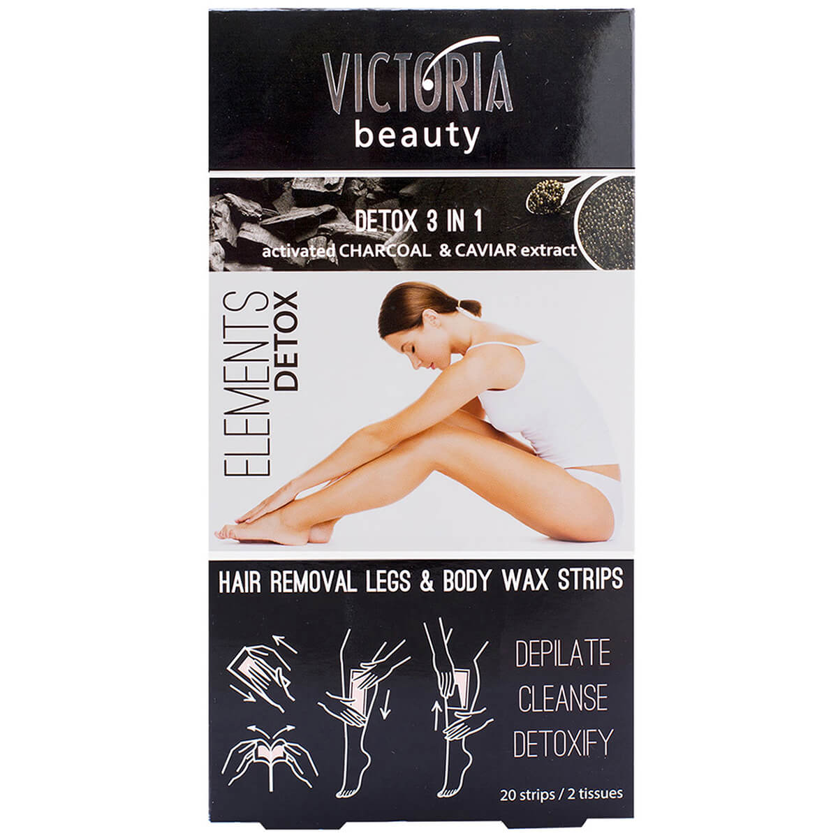 Депилиращи Ленти за Тяло VICTORIA BEAUTY Charcoal 20бр 1