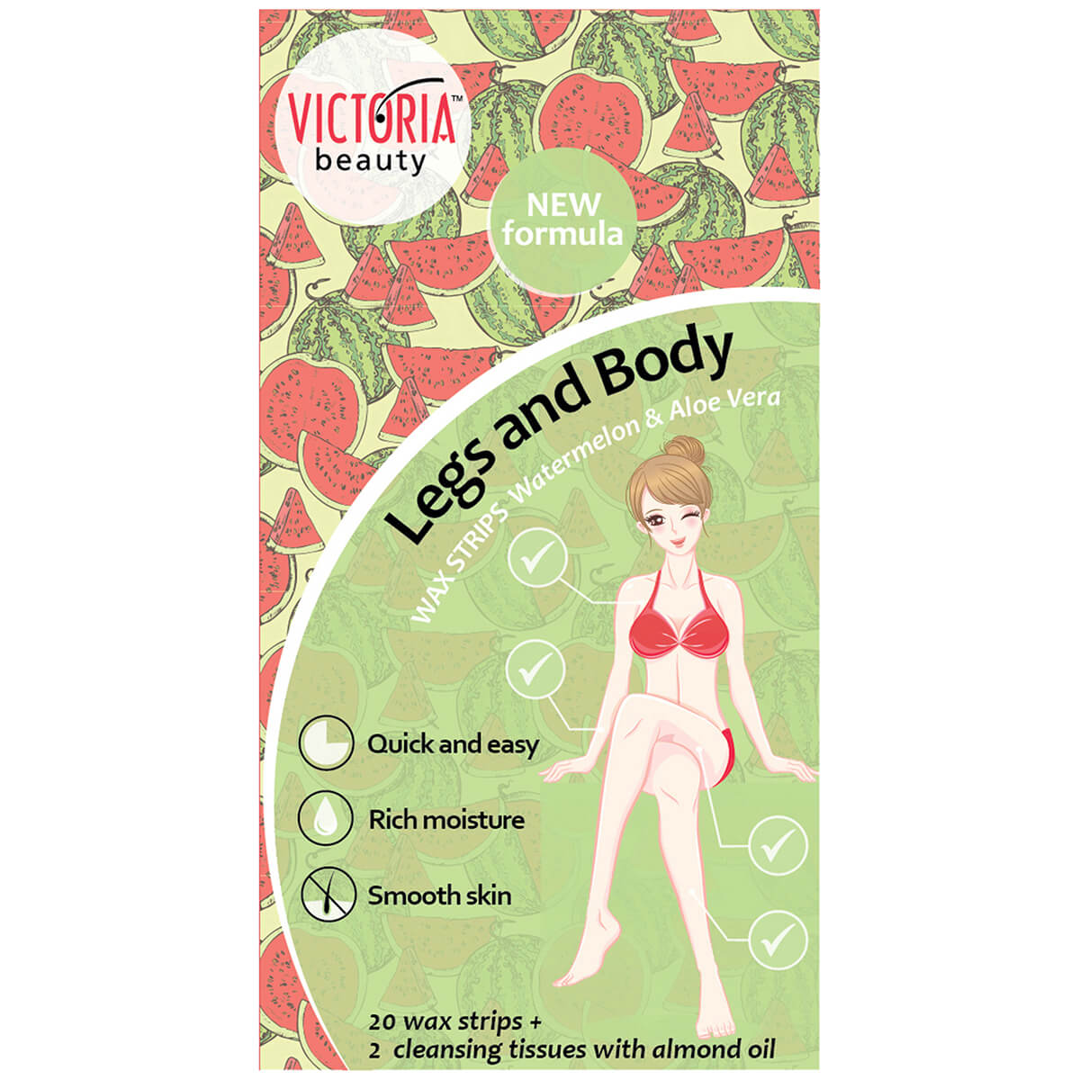 Депилиращи Ленти за Тяло VICTORIA BEAUTY Watermelon 20бр 1