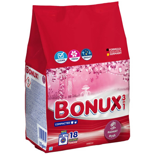 Прах за Пране BONUX Роза 1,17кг 18п 1
