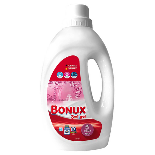 Течен Препарат за Пране BONUX Роза 900мл 18п 1