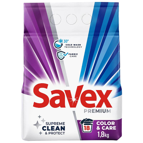Прах за Пране SAVEX Premium Color & Care 18 пранета 1,8кг 1