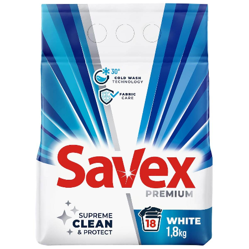 Прах за Пране SAVEX Premium White 20 пранета 1,8кг 1