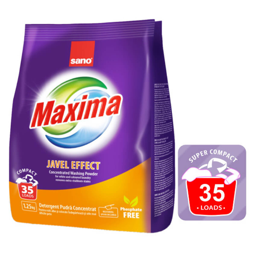 Прах за Пране SANO White Жавел 35 пранета 1,25кг 1