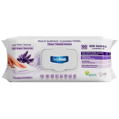 Мокри Кърпички DEEP FRESH Лавандула Мулти Почистване Без Следи 100бр 1