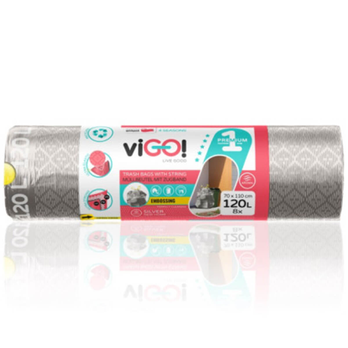 Торби за Смет VIGO! Premium №1 Silver с Връзка 120л 8бр 1