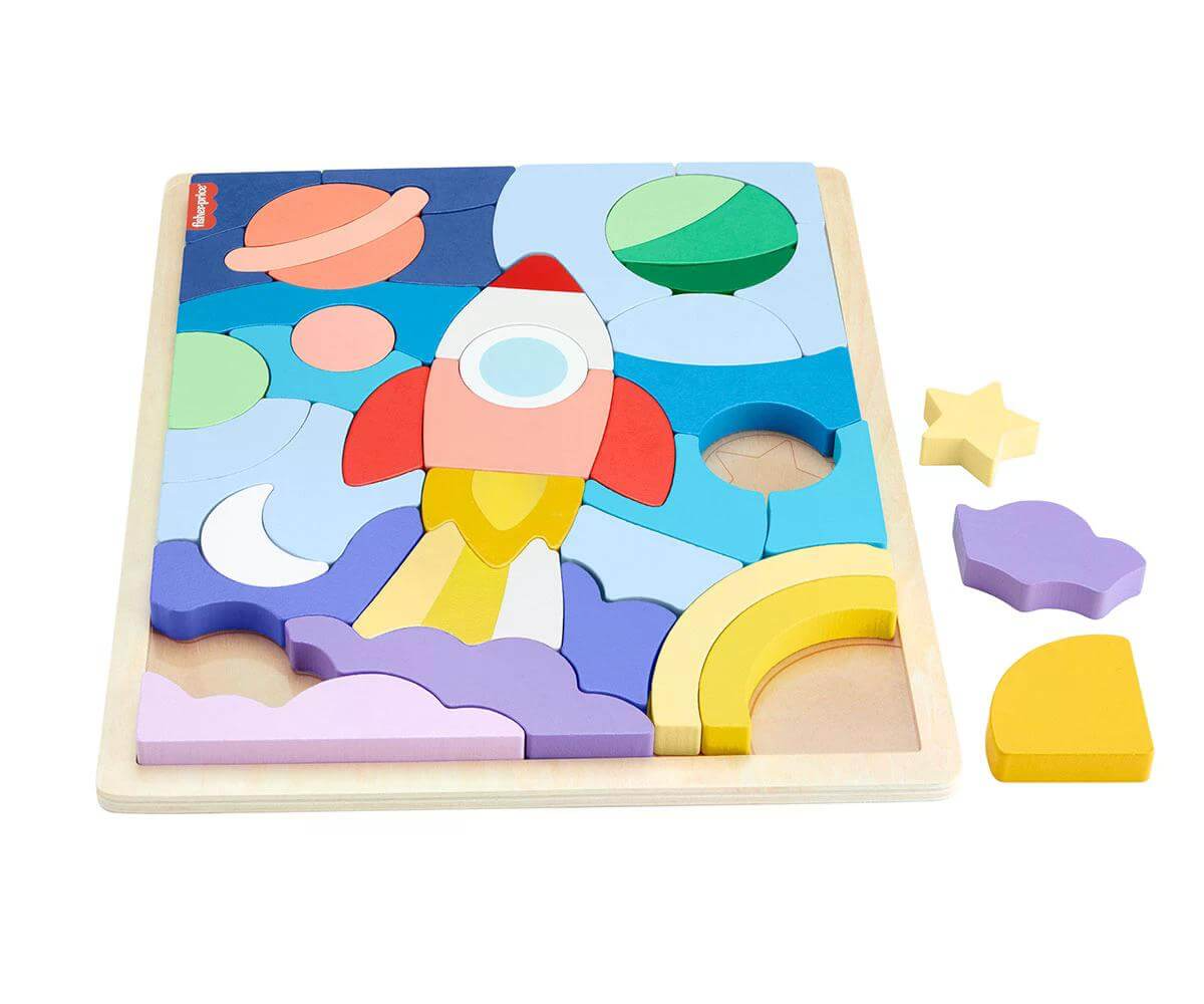 Дървен пъзел Fisher-Price Космос (42 части) 1