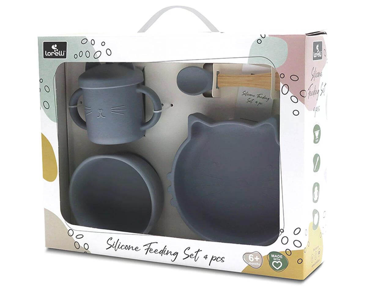 Силиконов комплект за хранене Lorelli 4 части (grey) 1