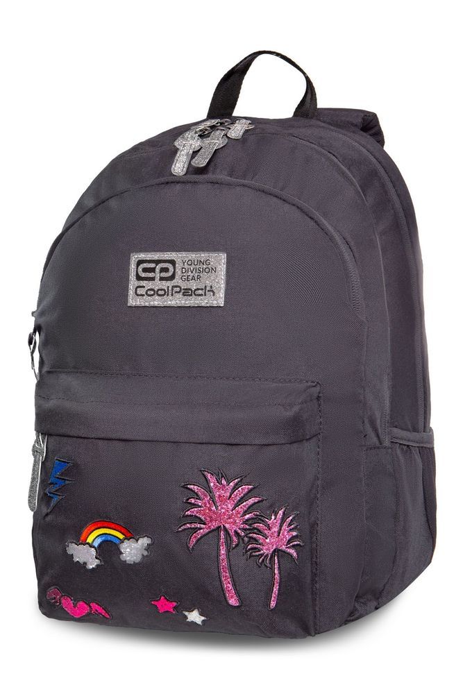 Ученическа раница Hippie Sparkling Badges Grey 1