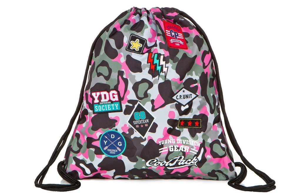 Спортна торба Sprint Camo Pink Badges 1