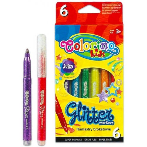 Брокатни флумастери Colorino 6 цвята 1