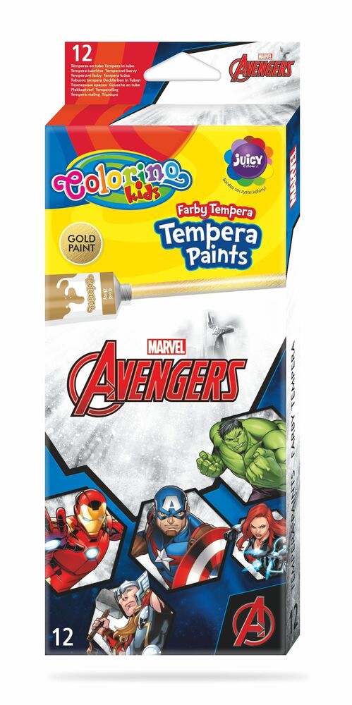 Темперни бои The Avengers 12 цвята в бурканчета Colorino 1