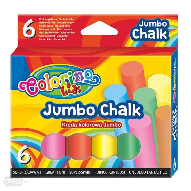 Цветни тебешири 6 цвята Jumbo Colorino 1