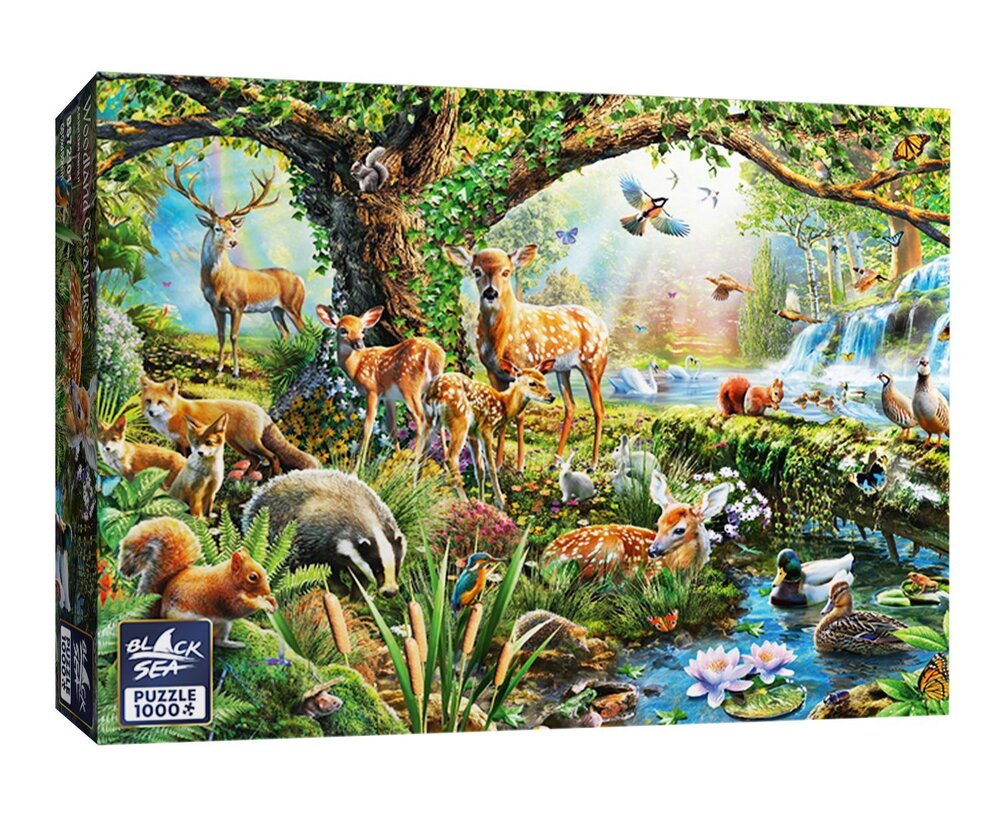 Пъзел Black Sea Puzzles от 1000 части - Горски създания, Ейдриан Честърман 1