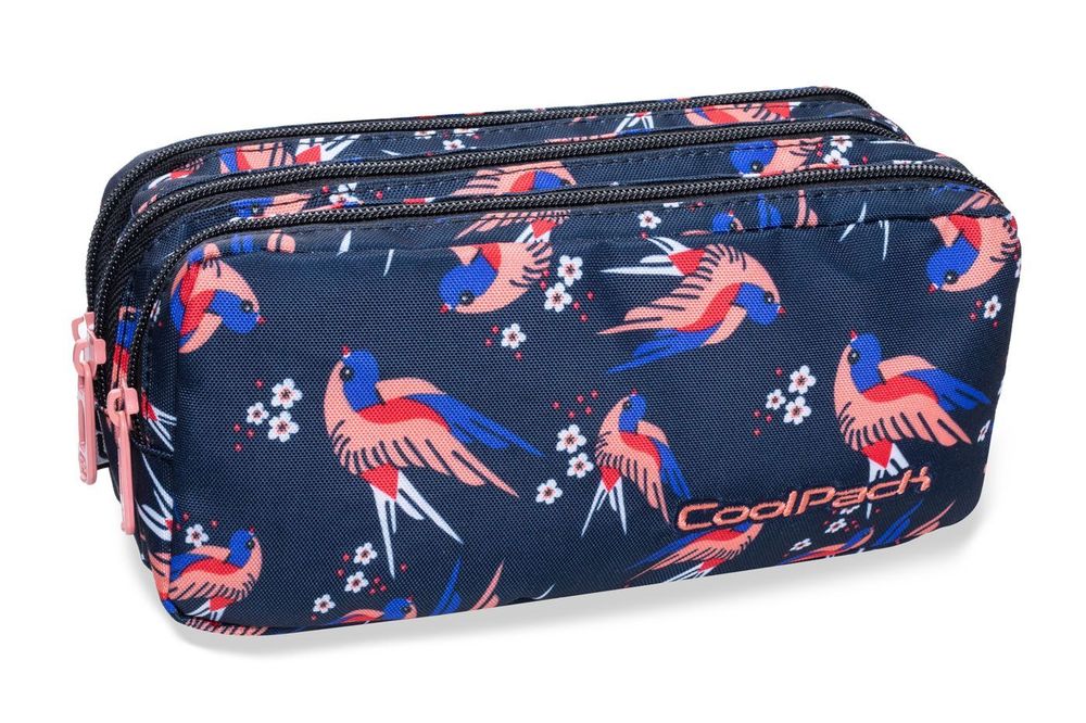 Ученически несесер с три ципа COOLPACK - PRIMUS - PINK COLIBRI 1