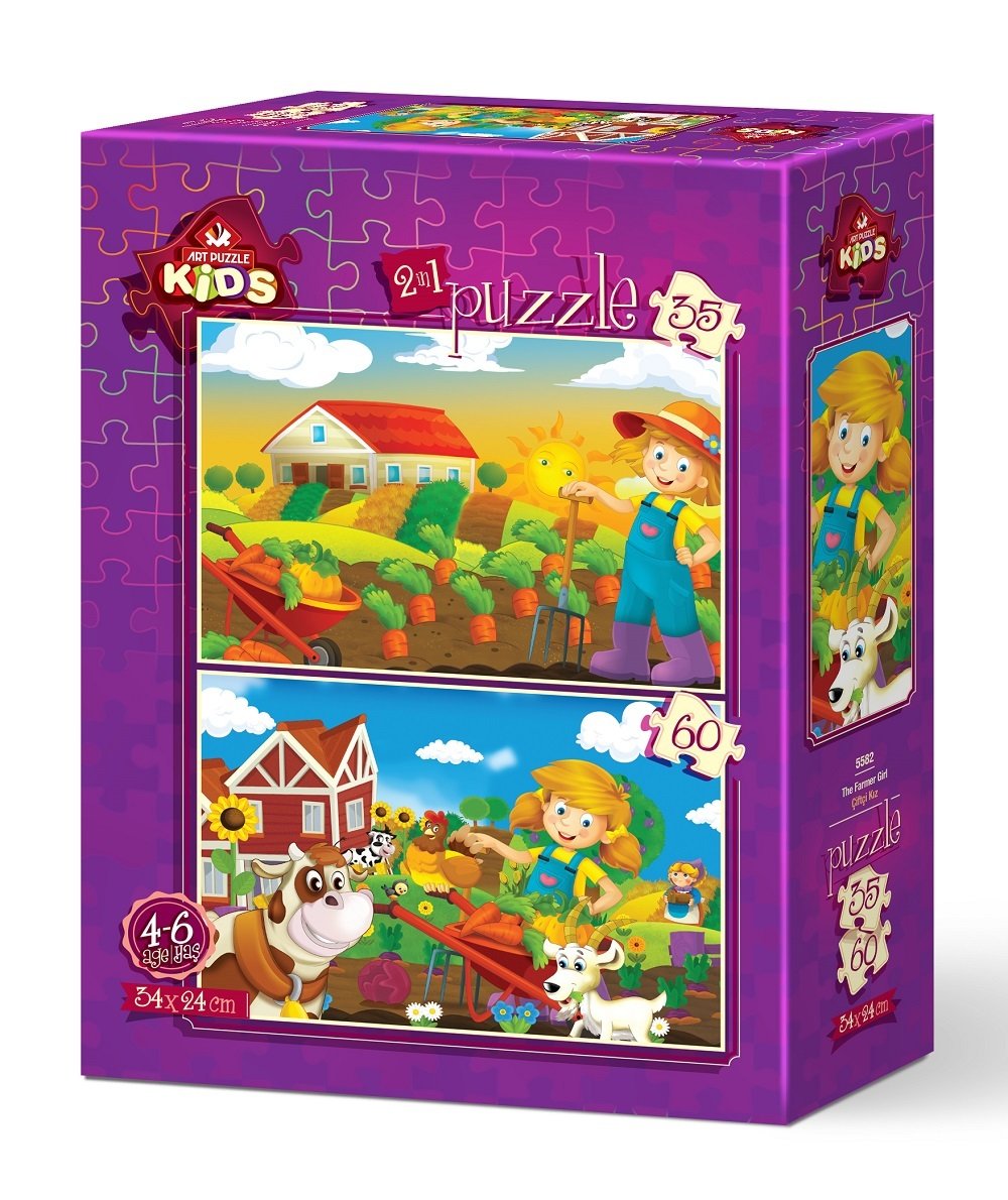 Пъзел 2 в 1 Art Puzzle  35 + 60 части Момичето на фермата 1