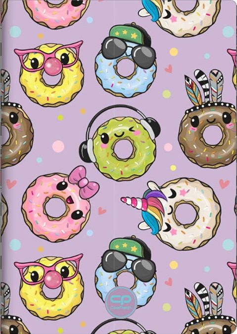 Тетрадка А5 Coolpack мека корица PP 60 л. ред Happy donuts 1
