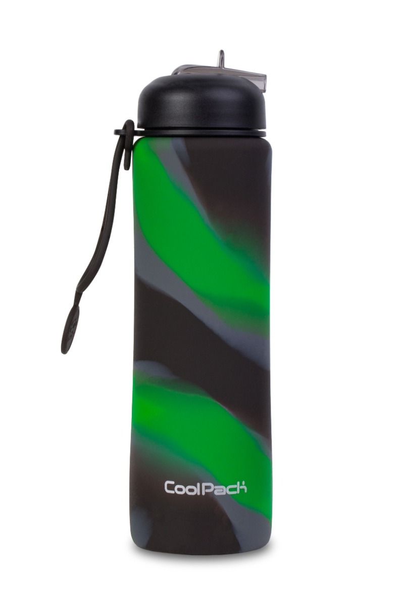 Сгъваема силиконова бутилка COOLPACK - PUMP - Boys Zebra Green 1