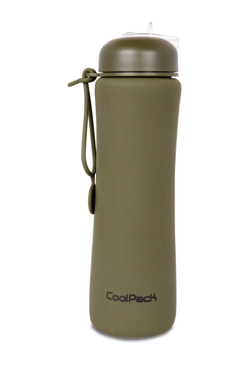 Сгъваема силиконова бутилка COOLPACK - PUMP - rpet OLIVE 1