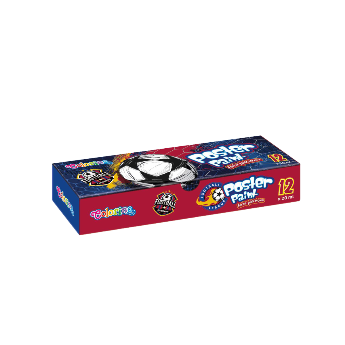 Темперни бои в бурканчета 12 цвята Football Colorino 1