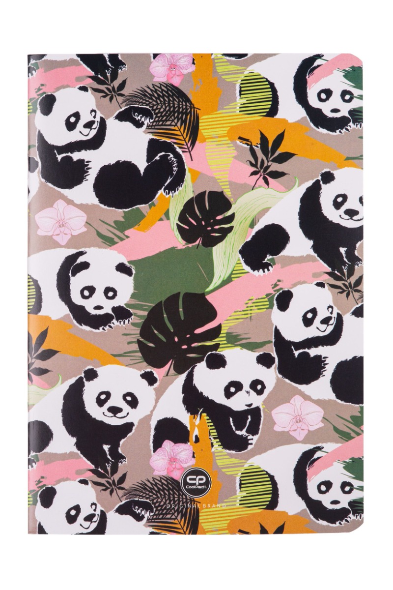Тетрадка А5 Coolpack мека корица PP 32л. квадратчета Panda Gang 1