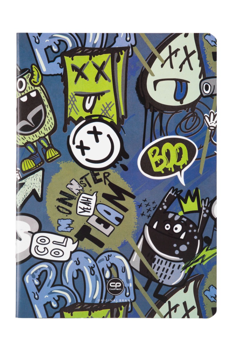 Тетрадка А5 Coolpack мека корица PP 32л. квадратчета Monster Team 1