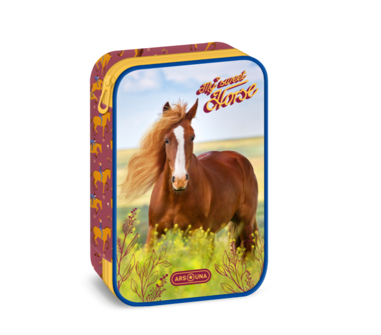 Ученически несесер с един цип на две нива Ars Una My Sweet Horse (5358) 24 1