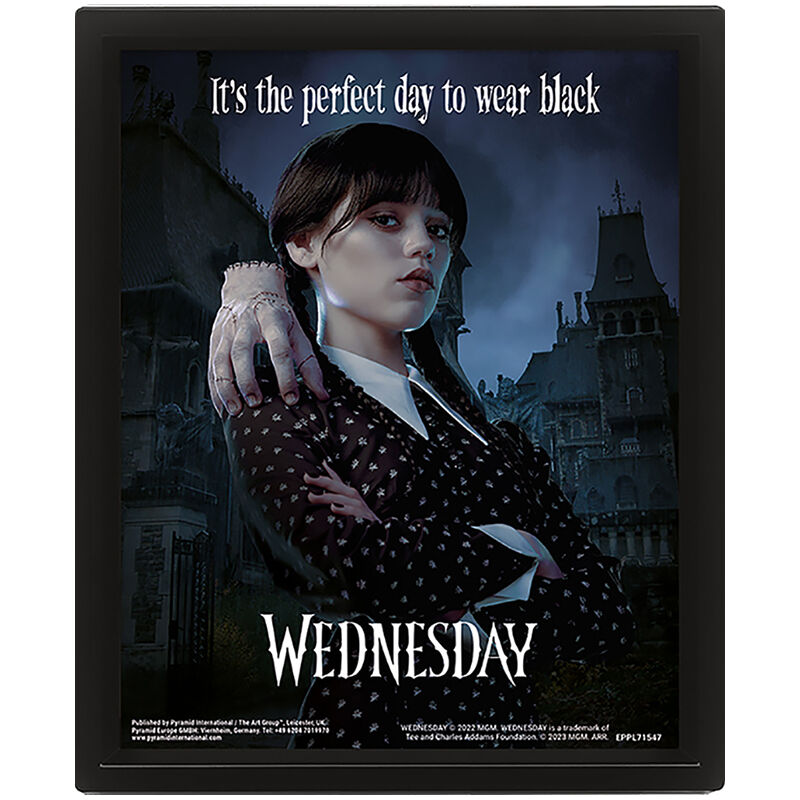 3D холограмен плакат с рамка Wednesday 1