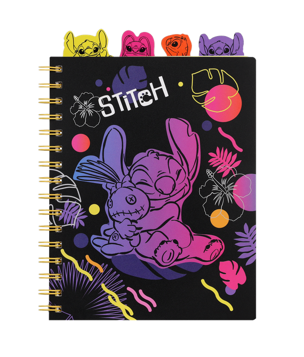 Тетрадка спирала с разделители - A5 - 100 л -STITCH Black 1
