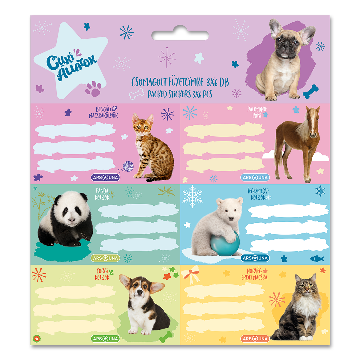Ученически етикети ARS UNA Sweet Animals