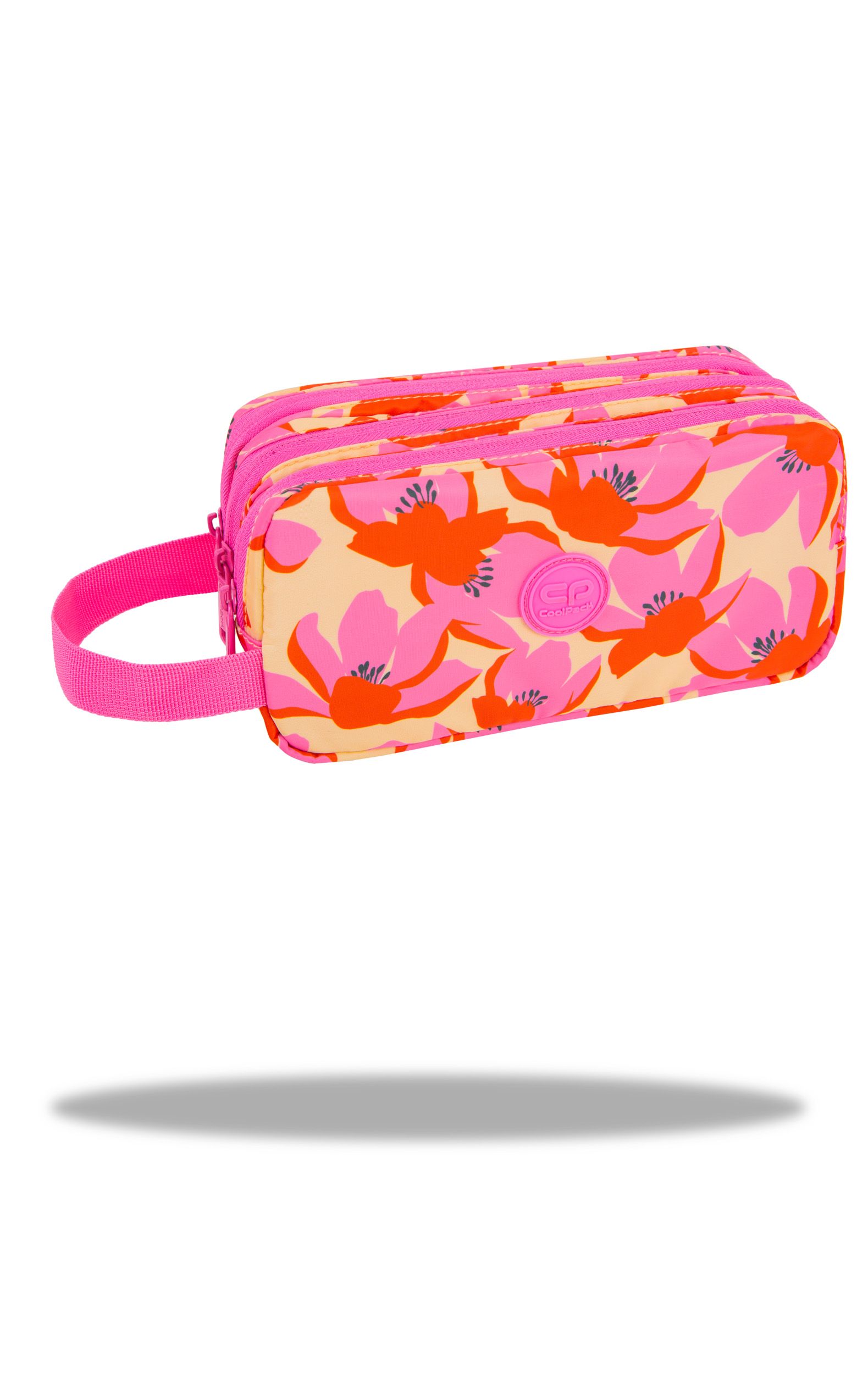 Ученически несесер с три ципа COOLPACK - PRIMUS - FLORES ROSA 1