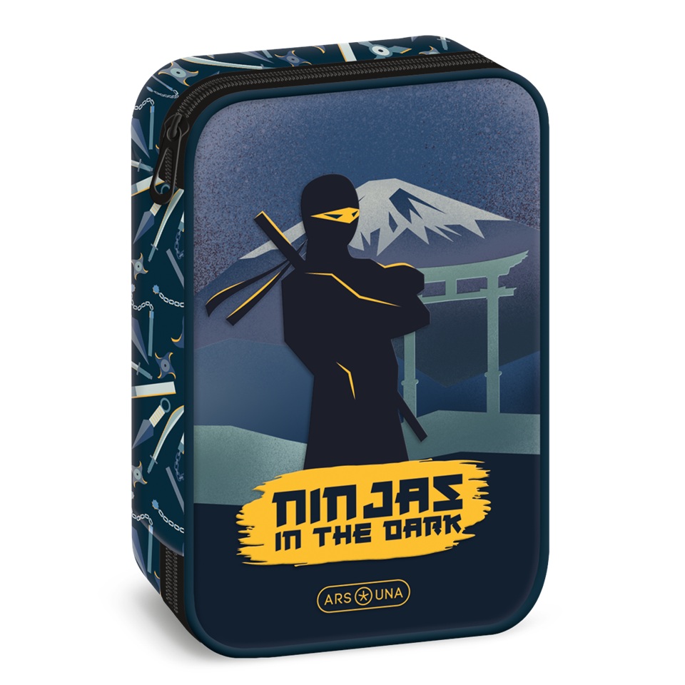 Ученически несесер с един цип на две нива Ars Una Ninjas in the Dark (5457) 1