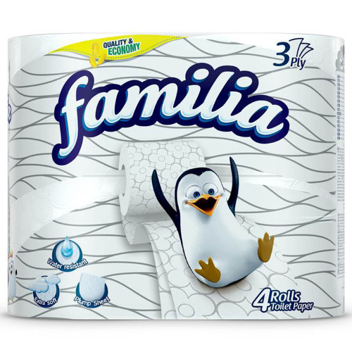 Тоалетна хартия FAMILIA White 4бр 1