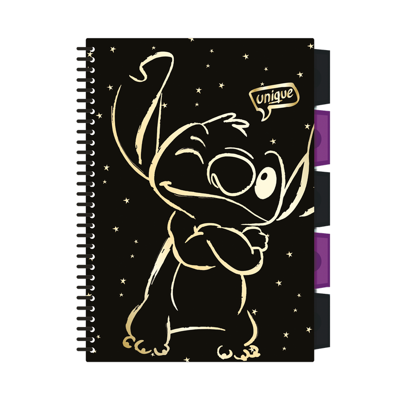 Тетрадка B5 със спирала - 100 м.кв. - Stitch GOLD - 1 1