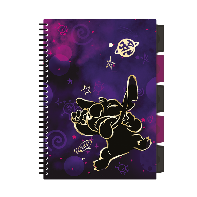 Тетрадка B5 със спирала - 100 м.кв. - Stitch GOLD - 2 1