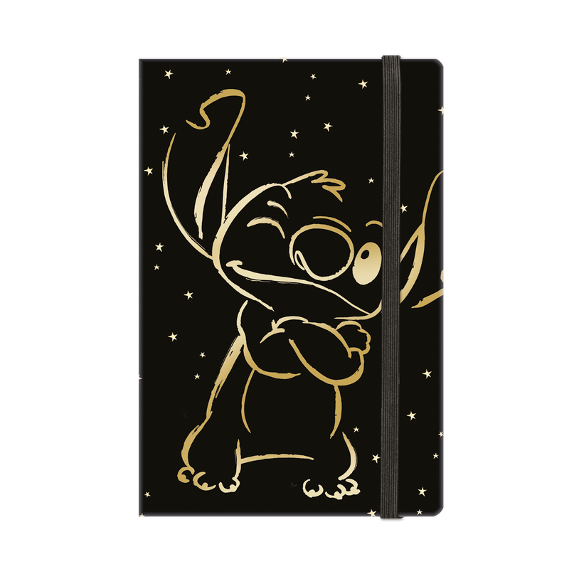 Тетрадка с ластик A5 - 80 л ред - STITCH GOLD - 3 1