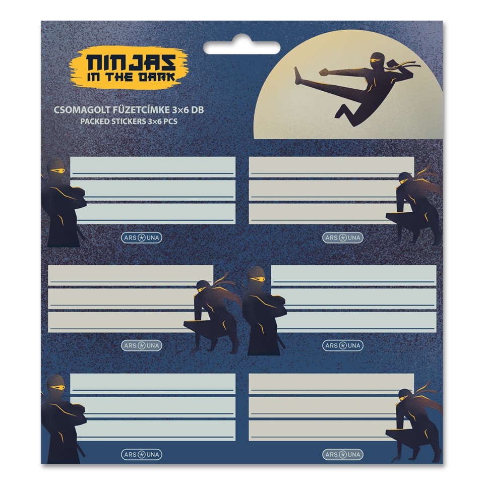 Ученически етикети ARS UNA Ninjas in the Dark (5457) 1
