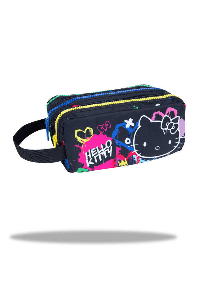 Ученически несесер с три ципа COOLPACK - PRIMUS - Hello Kitty Neon Black 1