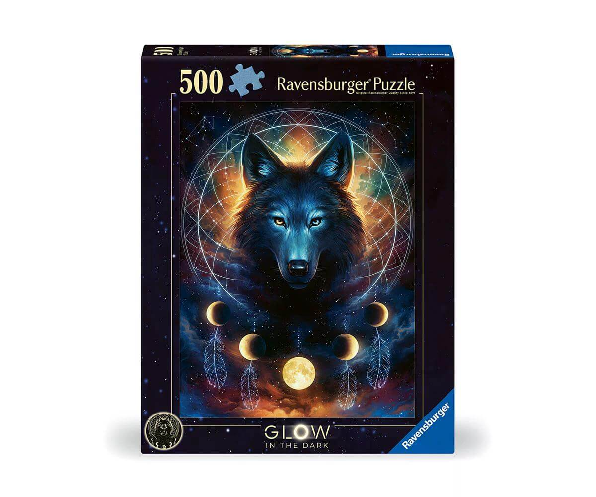 Ravensburger пъзел Светещ в тъмното вълк 500 части