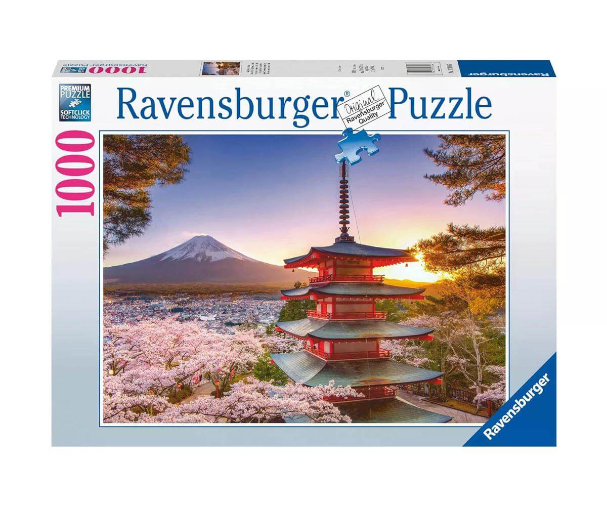Ravensburger - Пъзел 1000 ел. - Изглед на черешов цвят към Фуджи 1