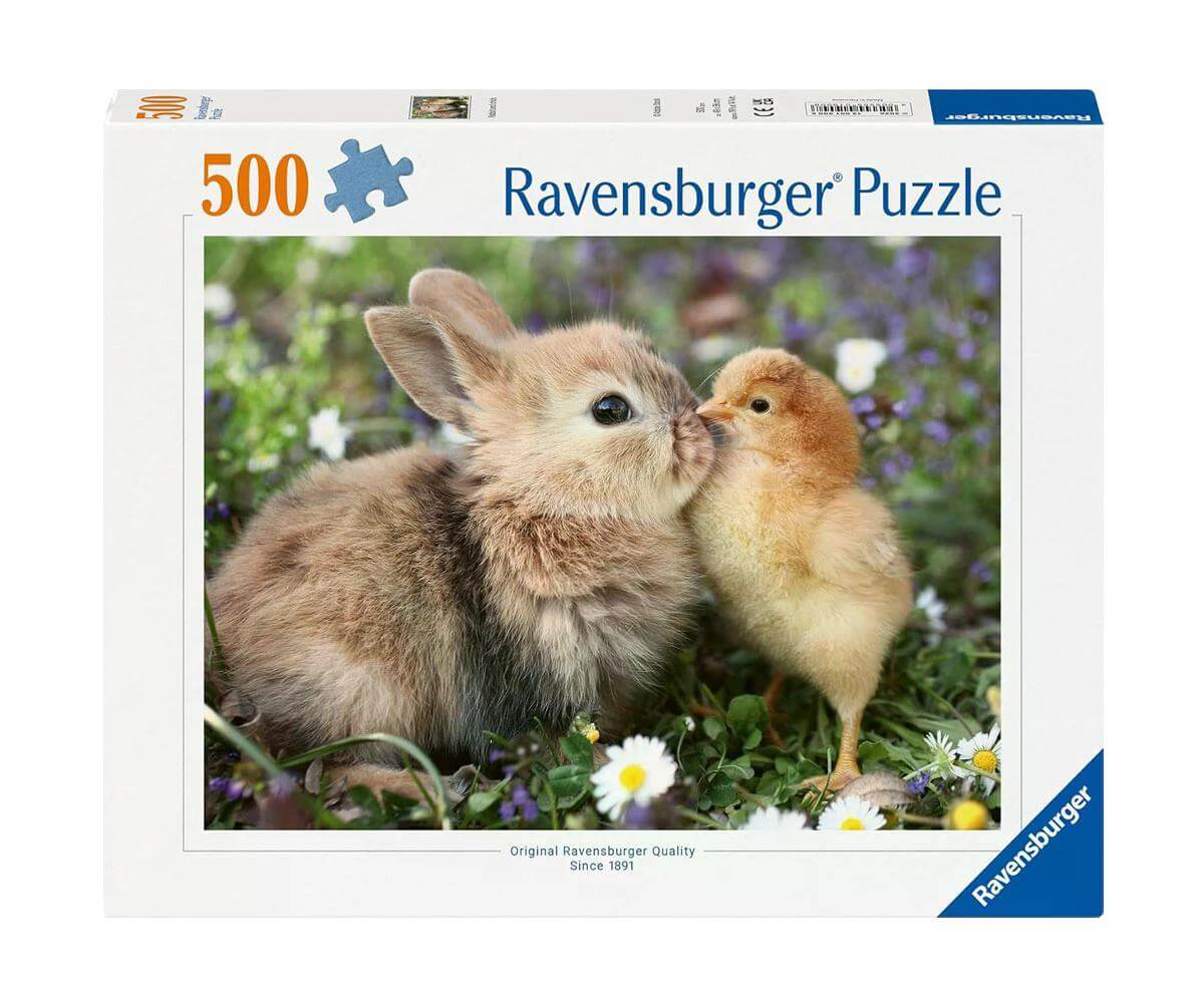 Ravensburger - Пъзел 500 ел. Зайче и пиленце 1