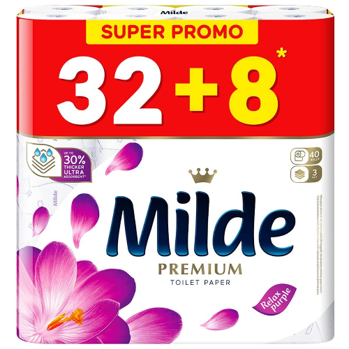 Тоалетна Хартия MILDE Relax Purple 32+8бр 1